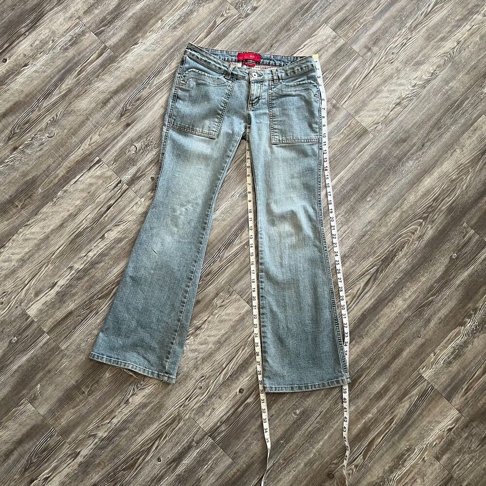 GLO Jeans Light Wash Flare Juniors 5 (30x32) Made in Egypt Y2K Style - Picture 6 of 8